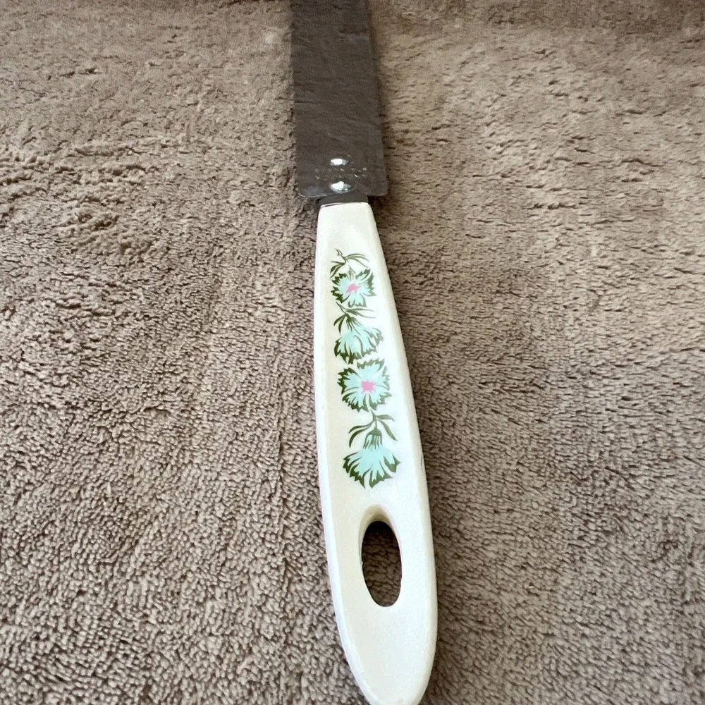 Vintage ANDROCK Spreader Green Floral Stainless 6.5